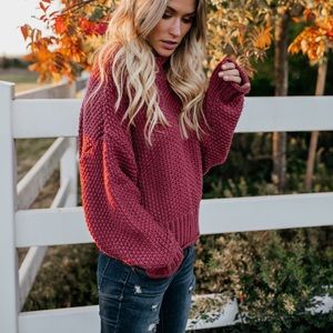 Vici Zinfandel knit sweater in red bean